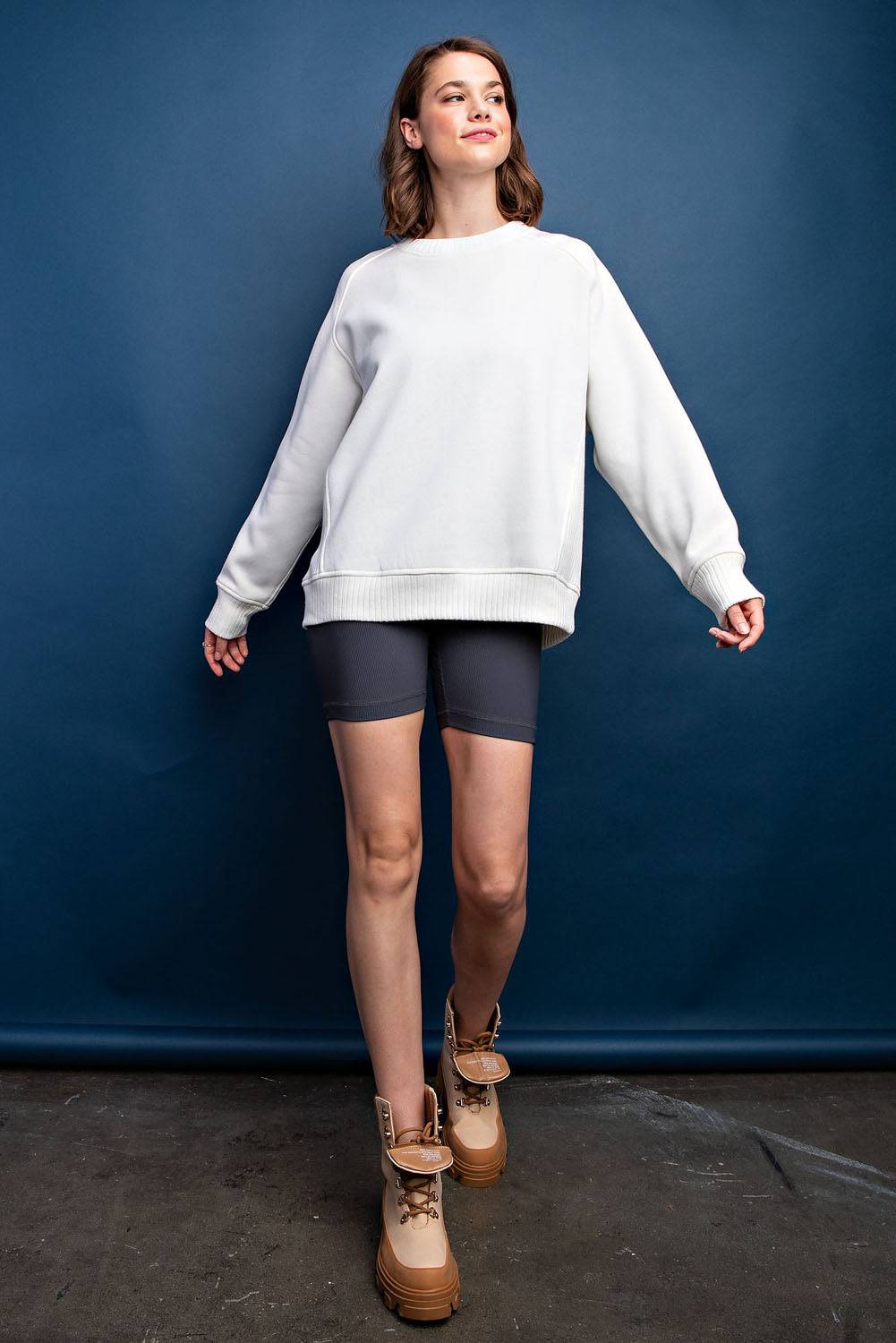 French Terry Crew Neck Sweatshirt - Hype Up