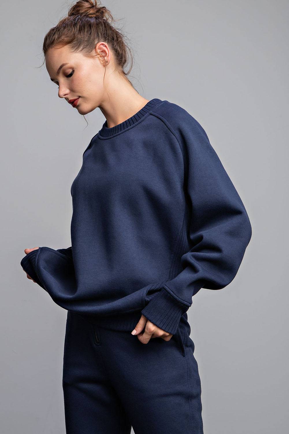 French Terry Crew Neck Sweatshirt - Hype Up