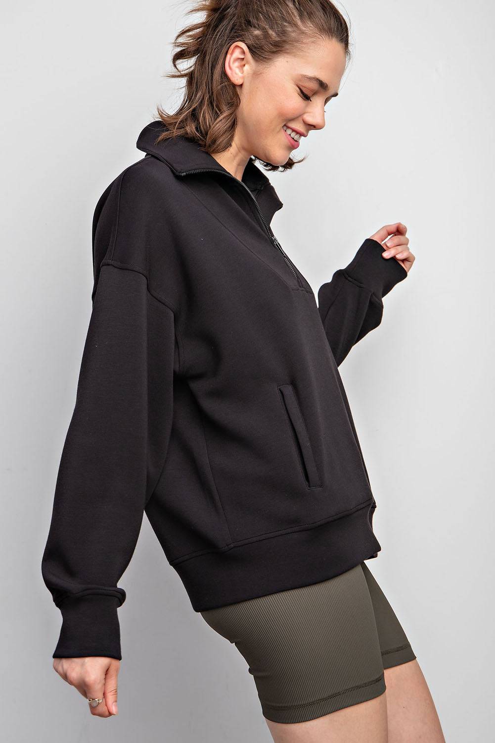 Modal Scuba Quarter Zip Pullover - Hype Up