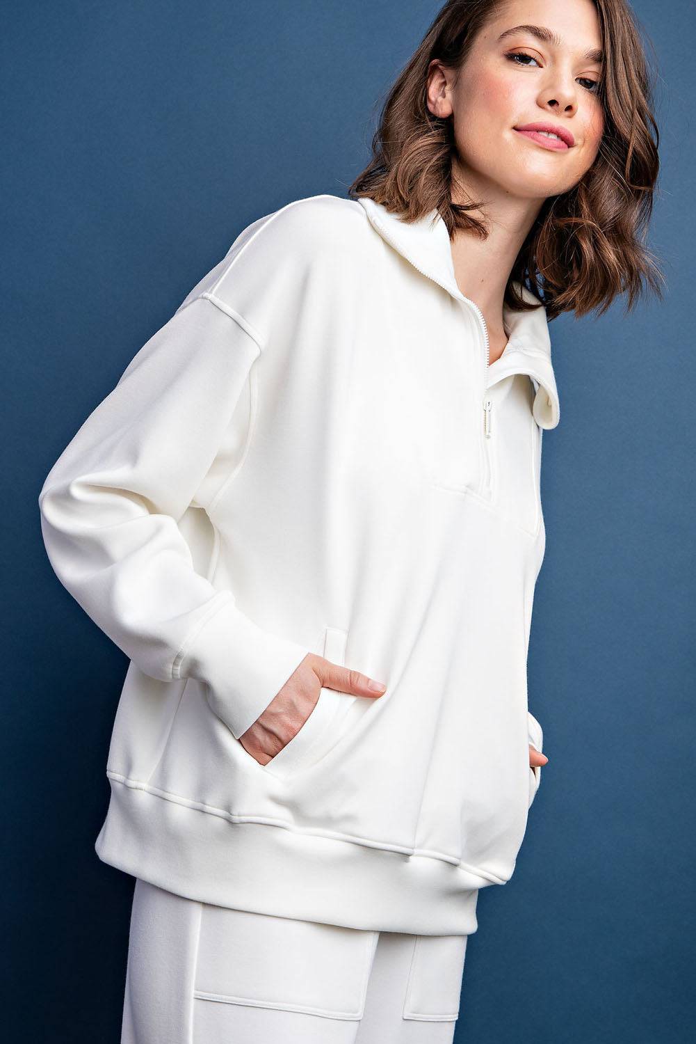 Modal Scuba Quarter Zip Pullover - Hype Up