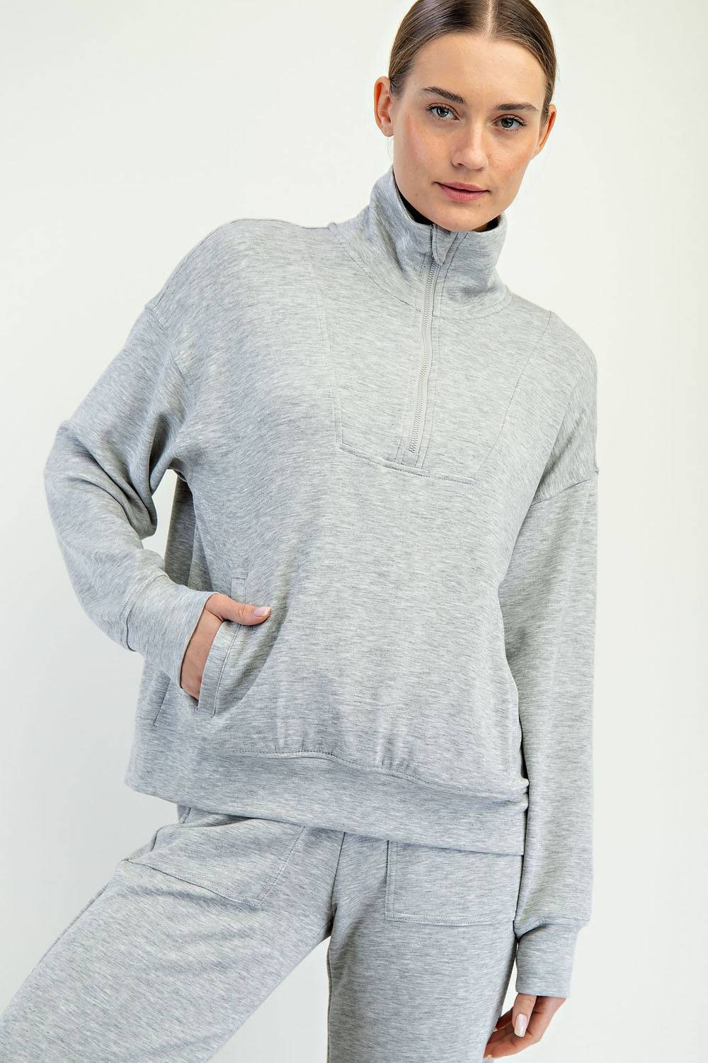 Modal Scuba Quarter Zip Pullover - Hype Up
