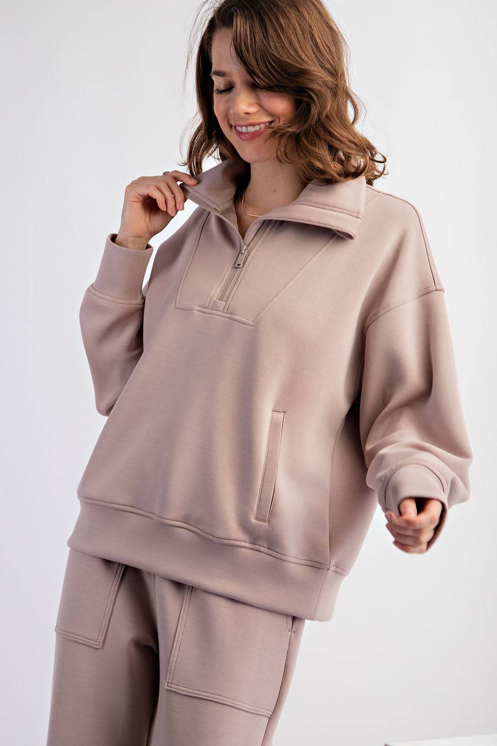 Modal Scuba Quarter Zip Pullover - Hype Up