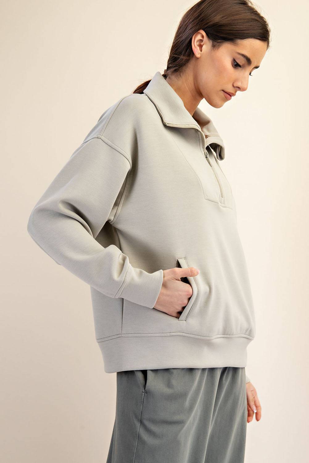 Modal Scuba Quarter Zip Pullover - Hype Up