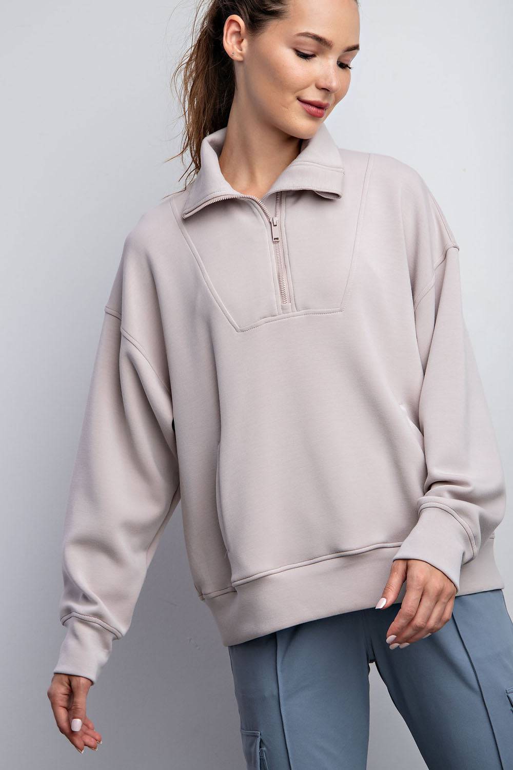 Modal Scuba Quarter Zip Pullover - Hype Up