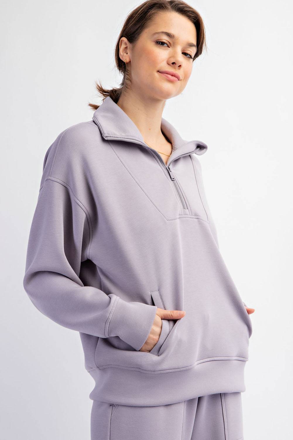 Modal Scuba Quarter Zip Pullover - Hype Up