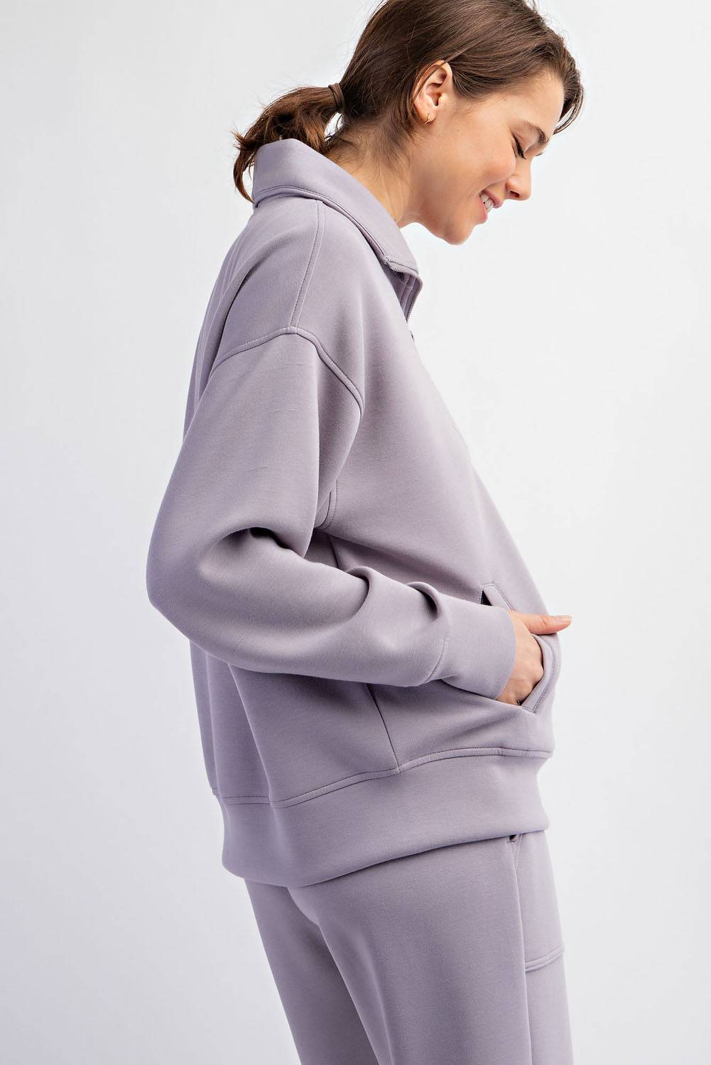 Modal Scuba Quarter Zip Pullover - Hype Up