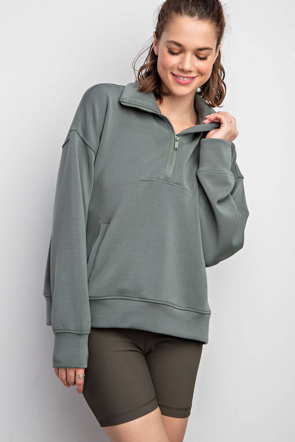 Modal Scuba Quarter Zip Pullover - Hype Up