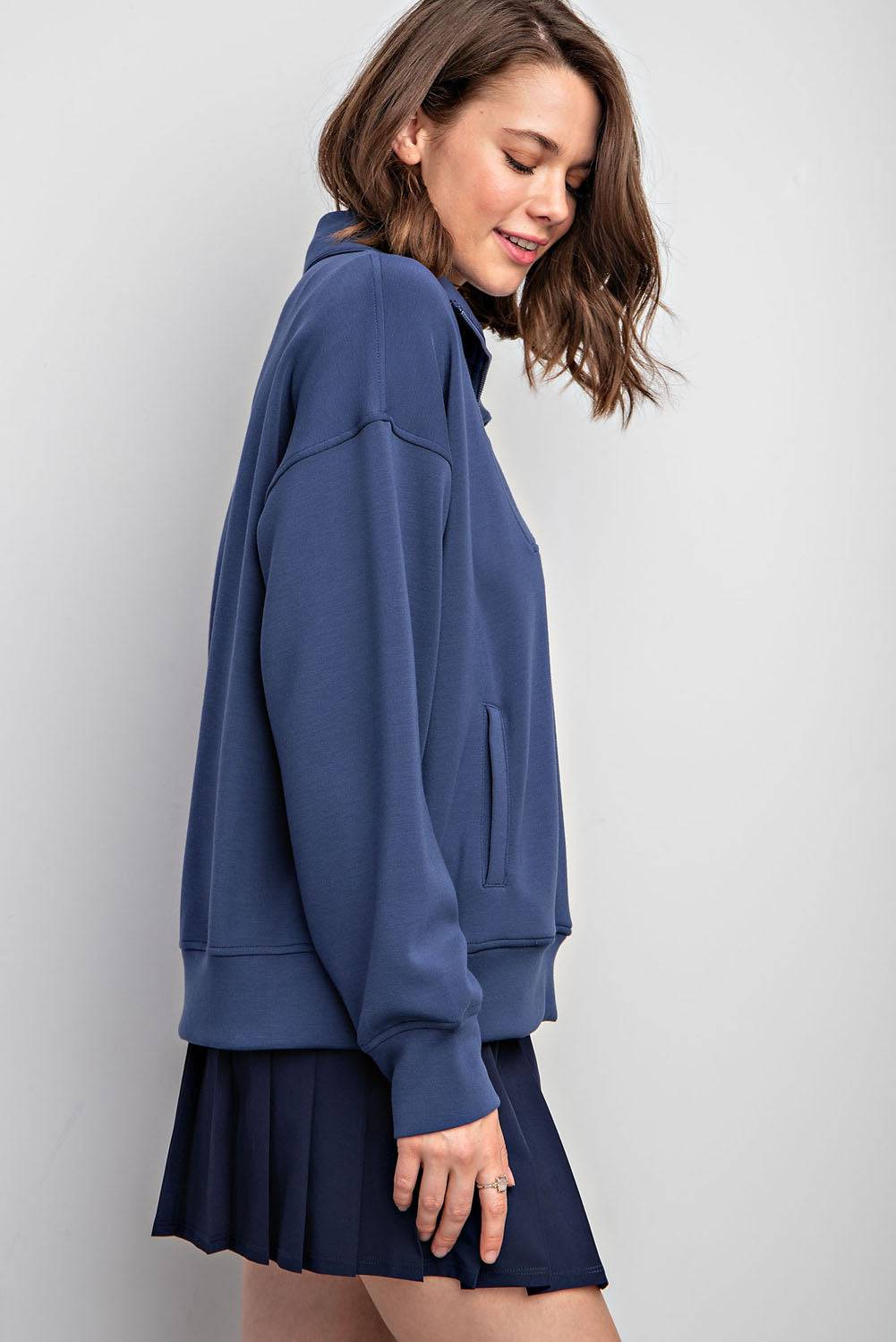 Modal Scuba Quarter Zip Pullover - Hype Up