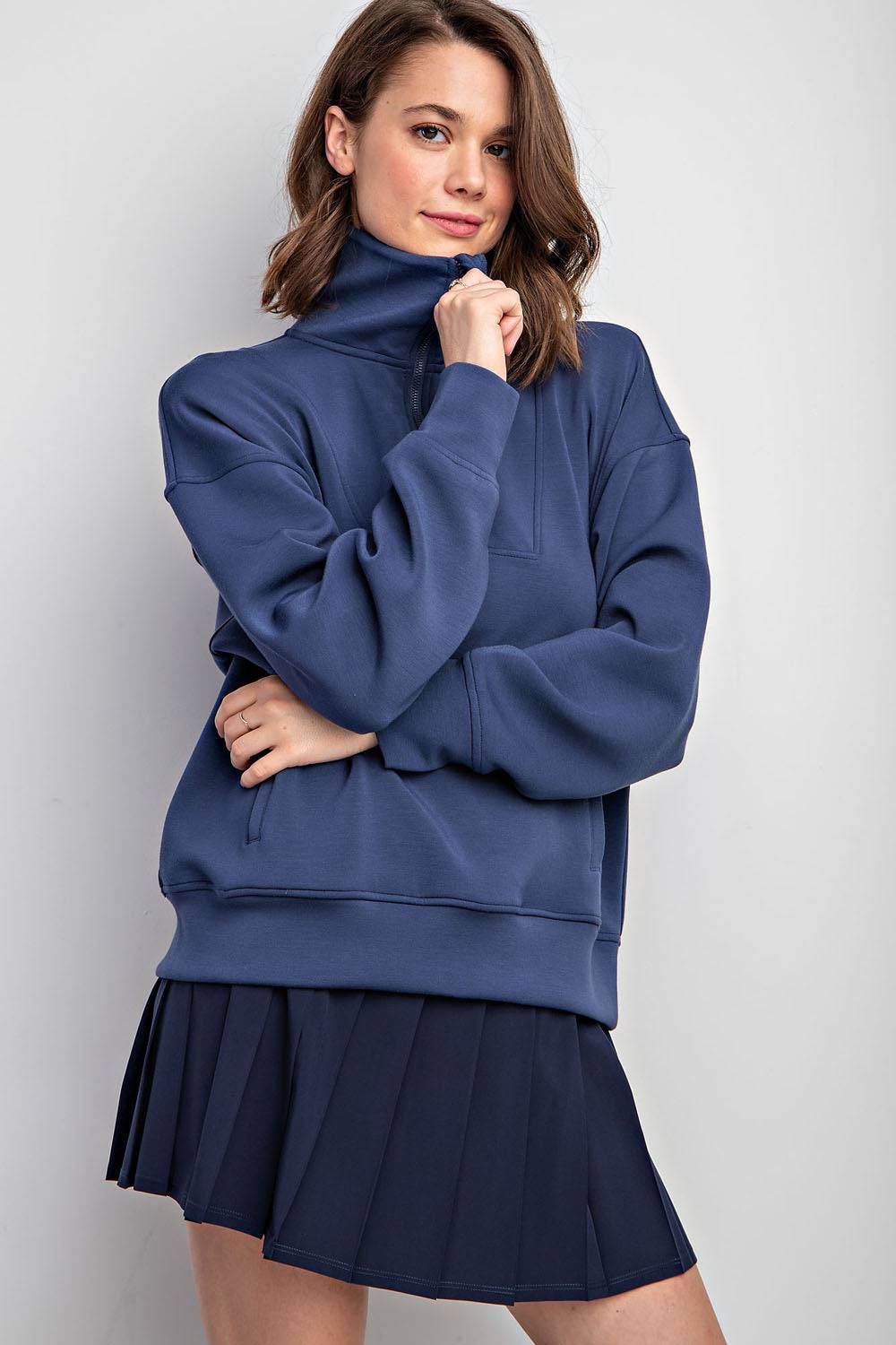 Modal Scuba Quarter Zip Pullover - Hype Up