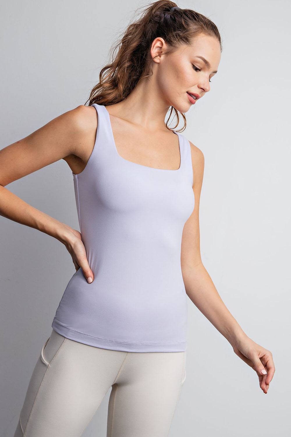 Basic Square Neck Tank Top - Hype Up