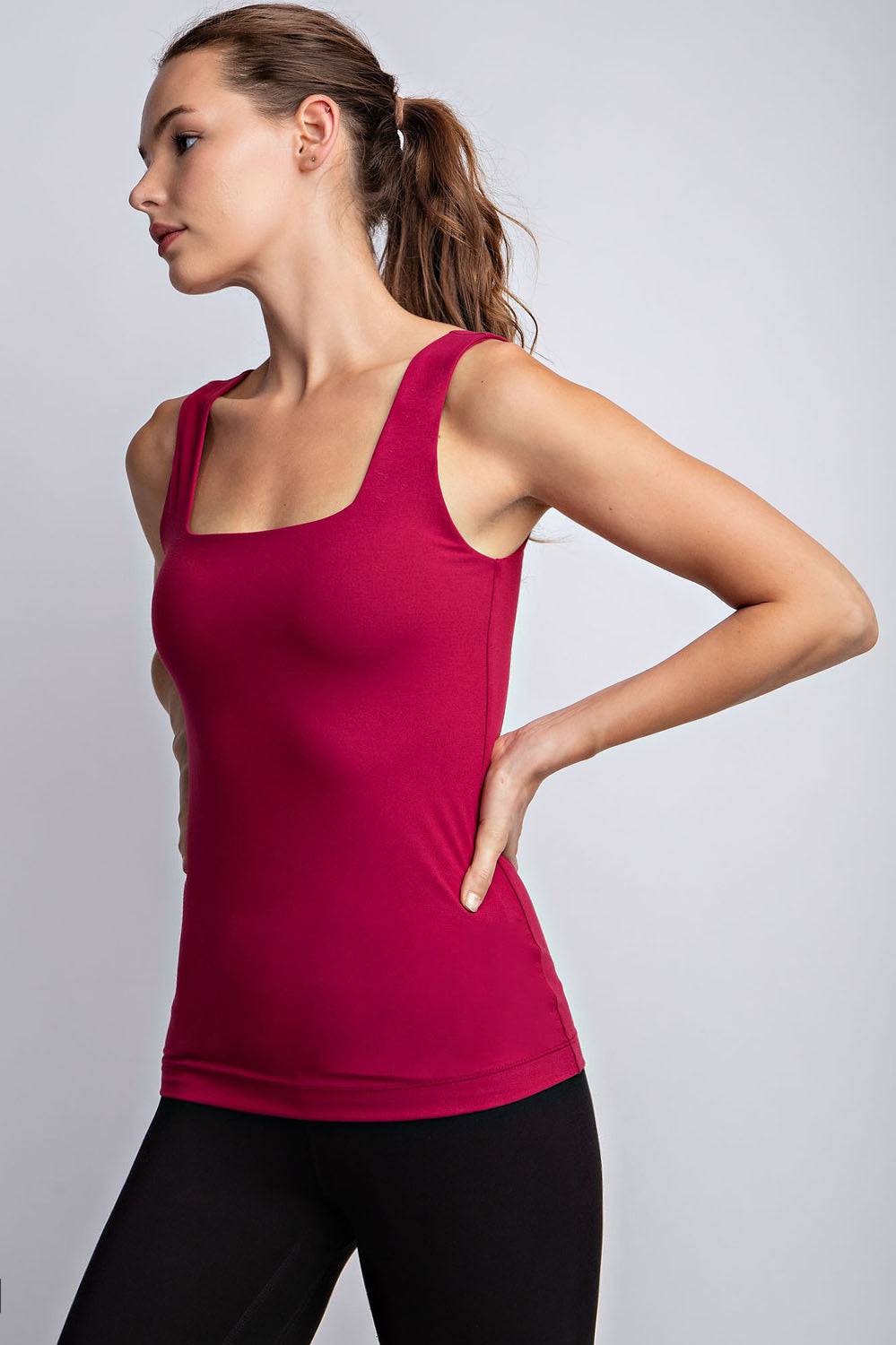 Basic Square Neck Tank Top - Hype Up