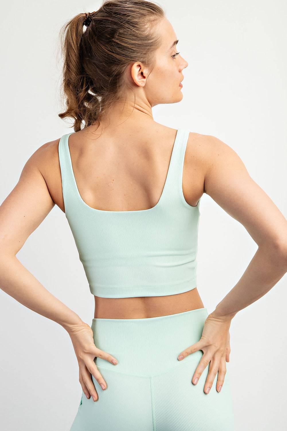 Nylon Rib Square Neck Top - Hype Up