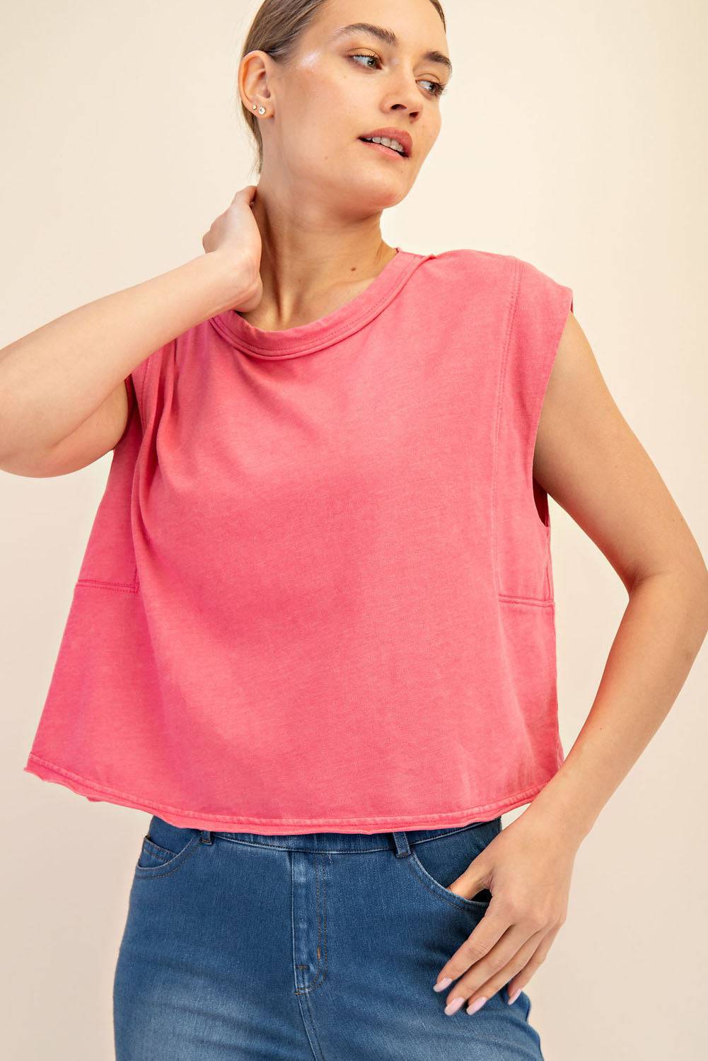 Cotton Poly Sleeveless Tank - Hype Up