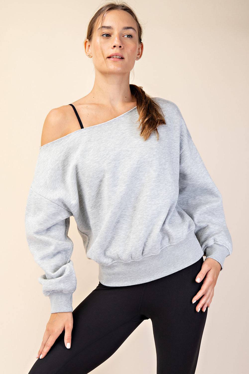 Off Shoulder Sweatshirt - Hype Up