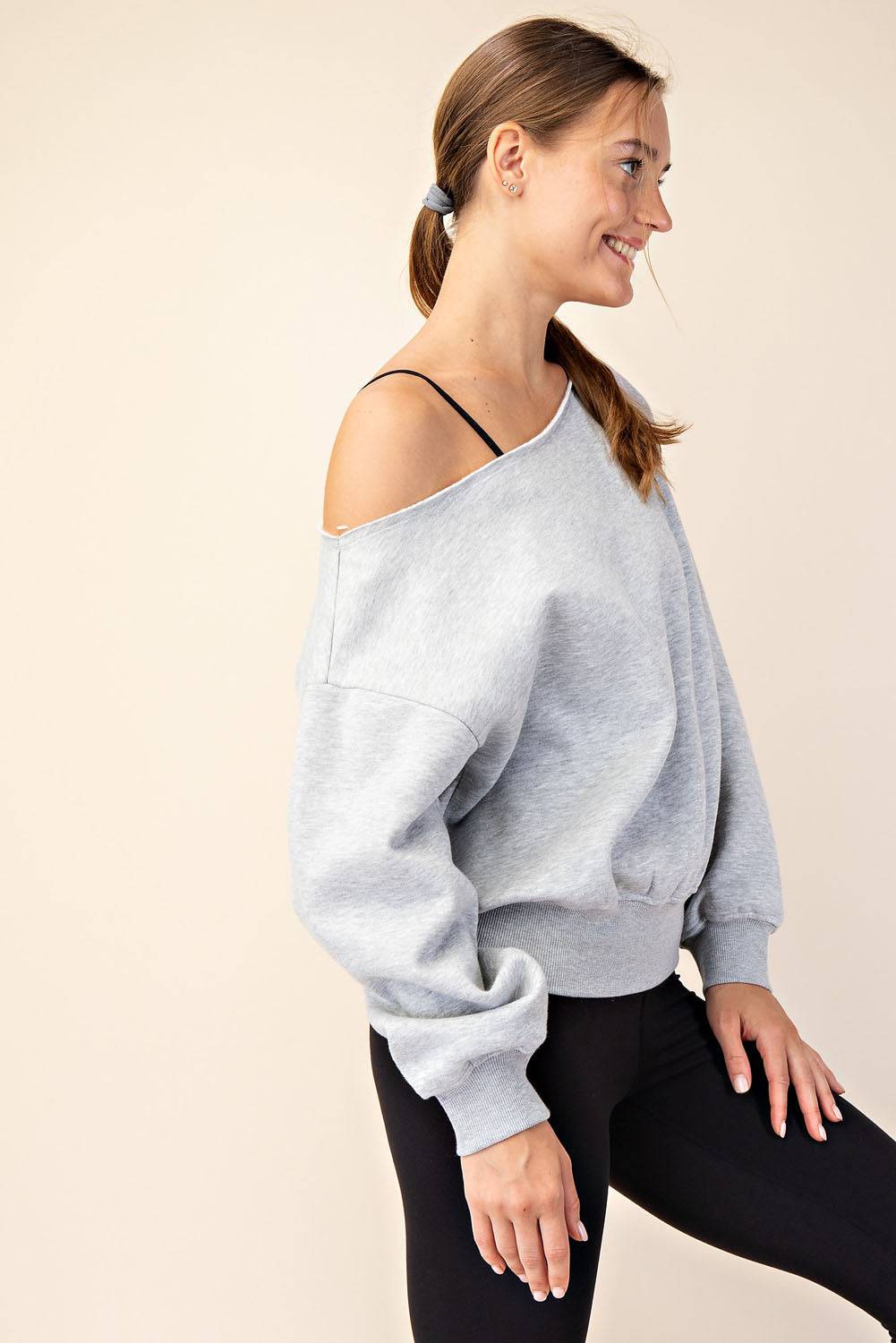 Off Shoulder Sweatshirt - Hype Up