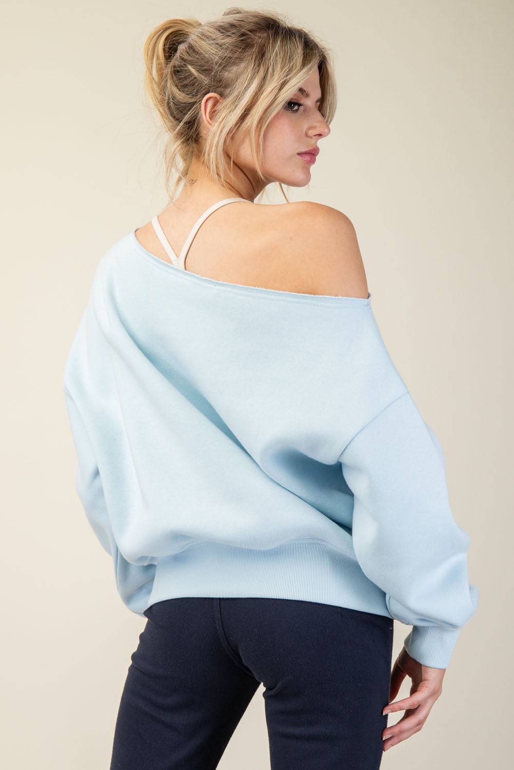 Off Shoulder Sweatshirt - Hype Up