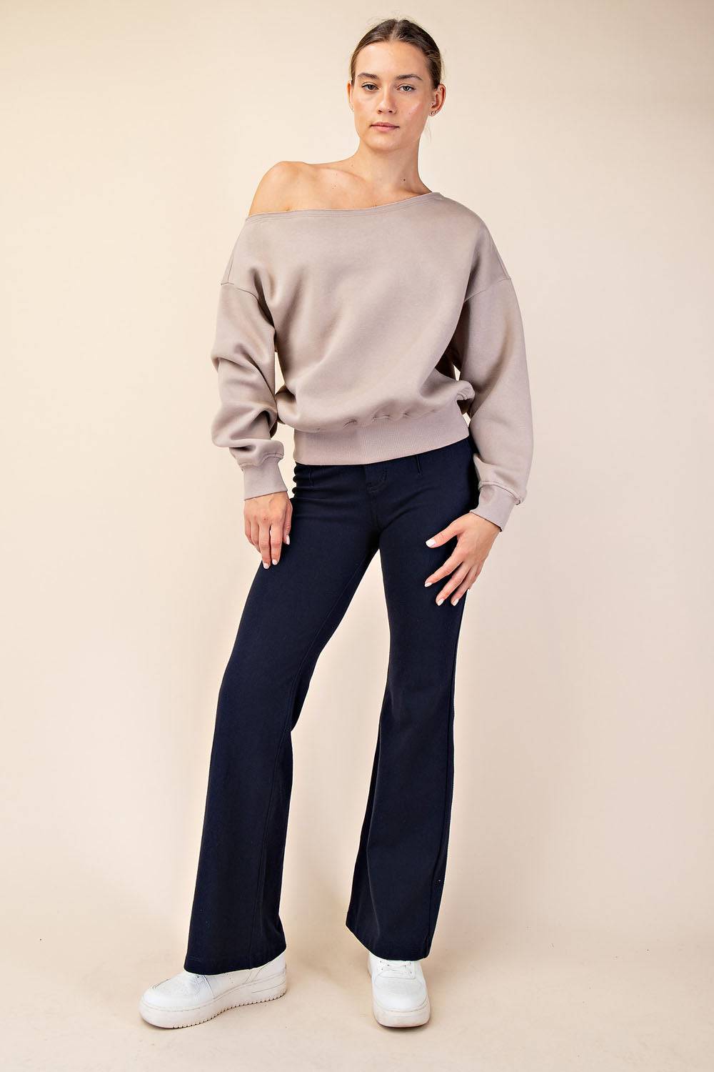 Off Shoulder Sweatshirt - Hype Up