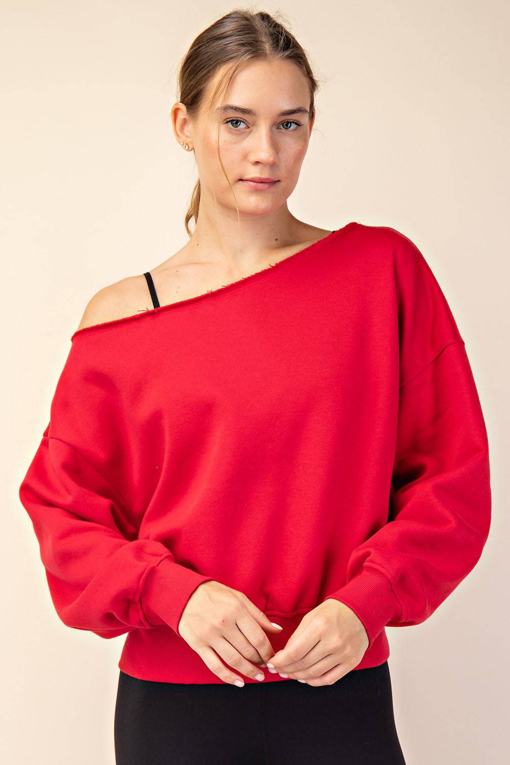 Off Shoulder Sweatshirt - Hype Up