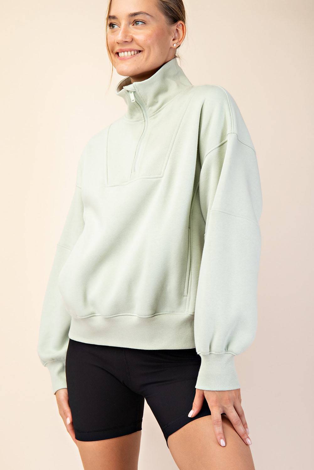 Fleece Quarter Zip Top - Hype Up