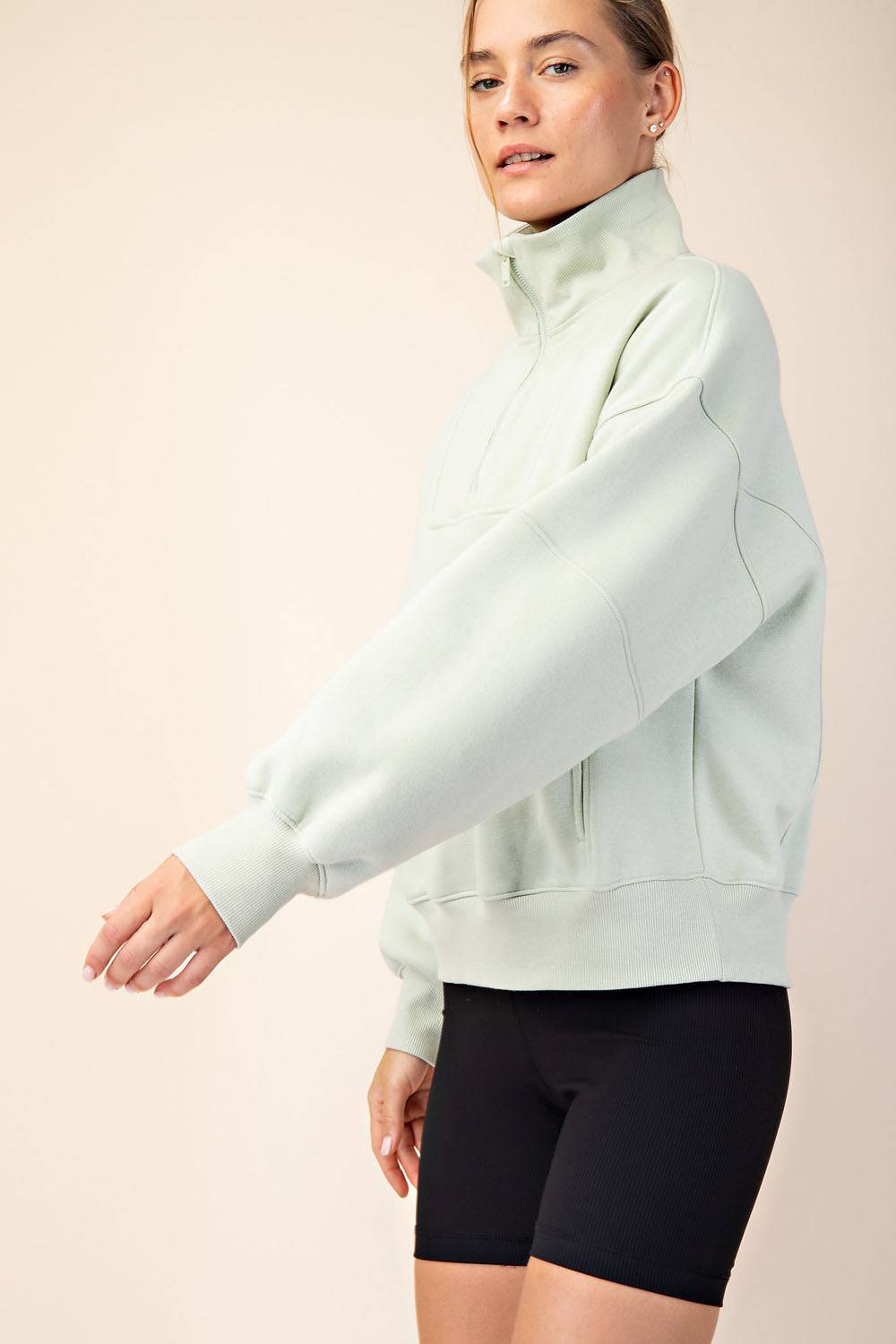 Fleece Quarter Zip Top - Hype Up