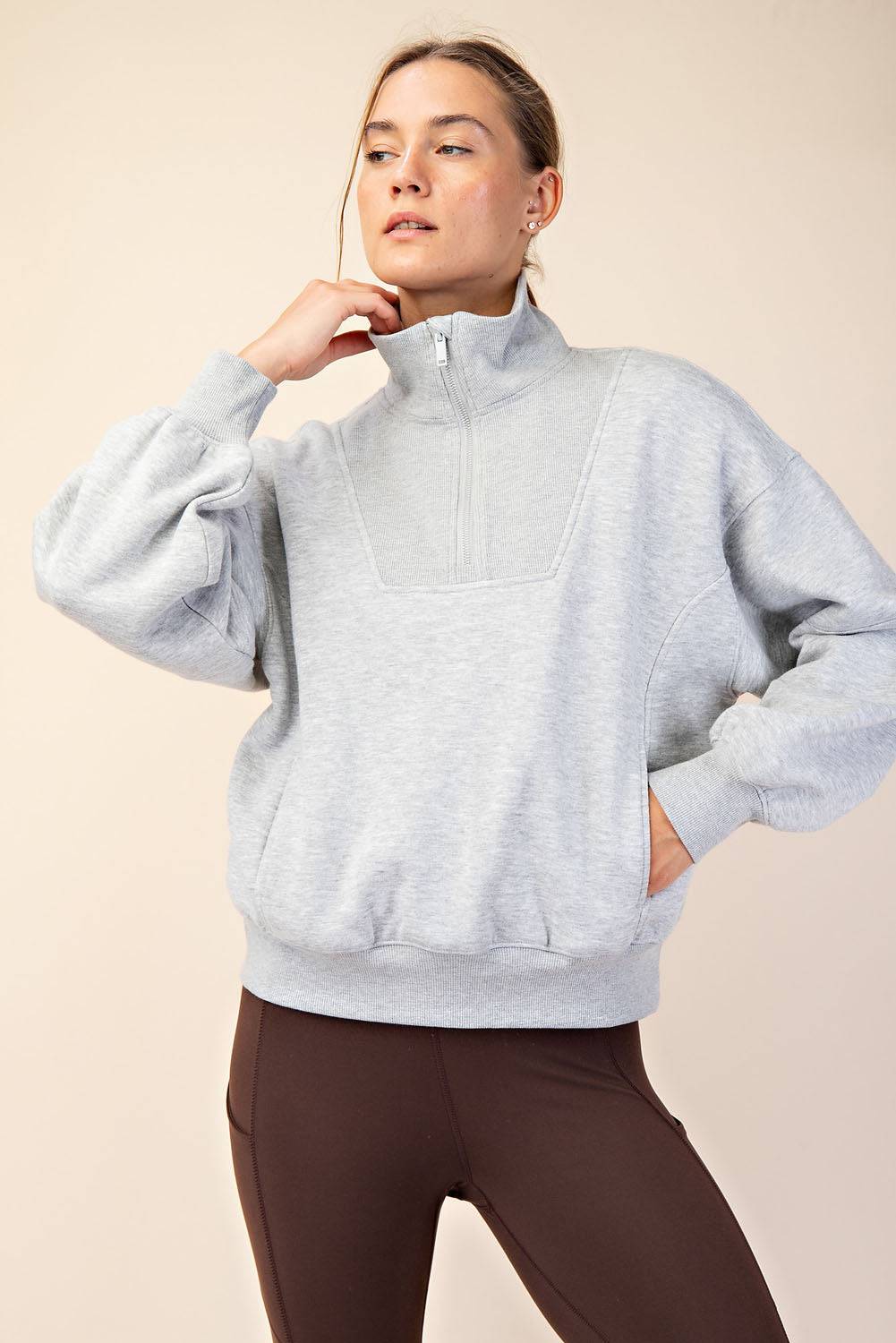 Fleece Quarter Zip Top - Hype Up