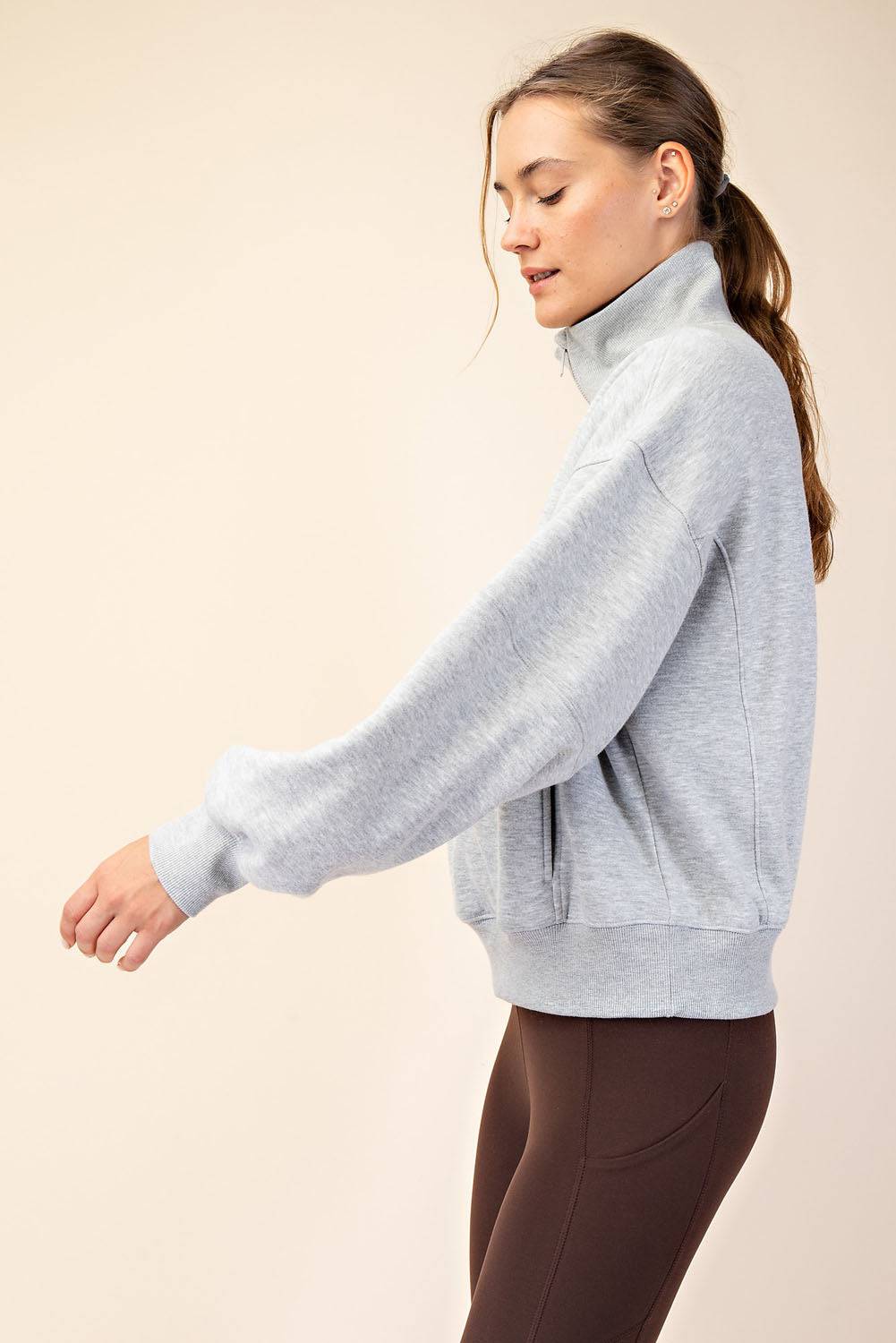 Fleece Quarter Zip Top - Hype Up