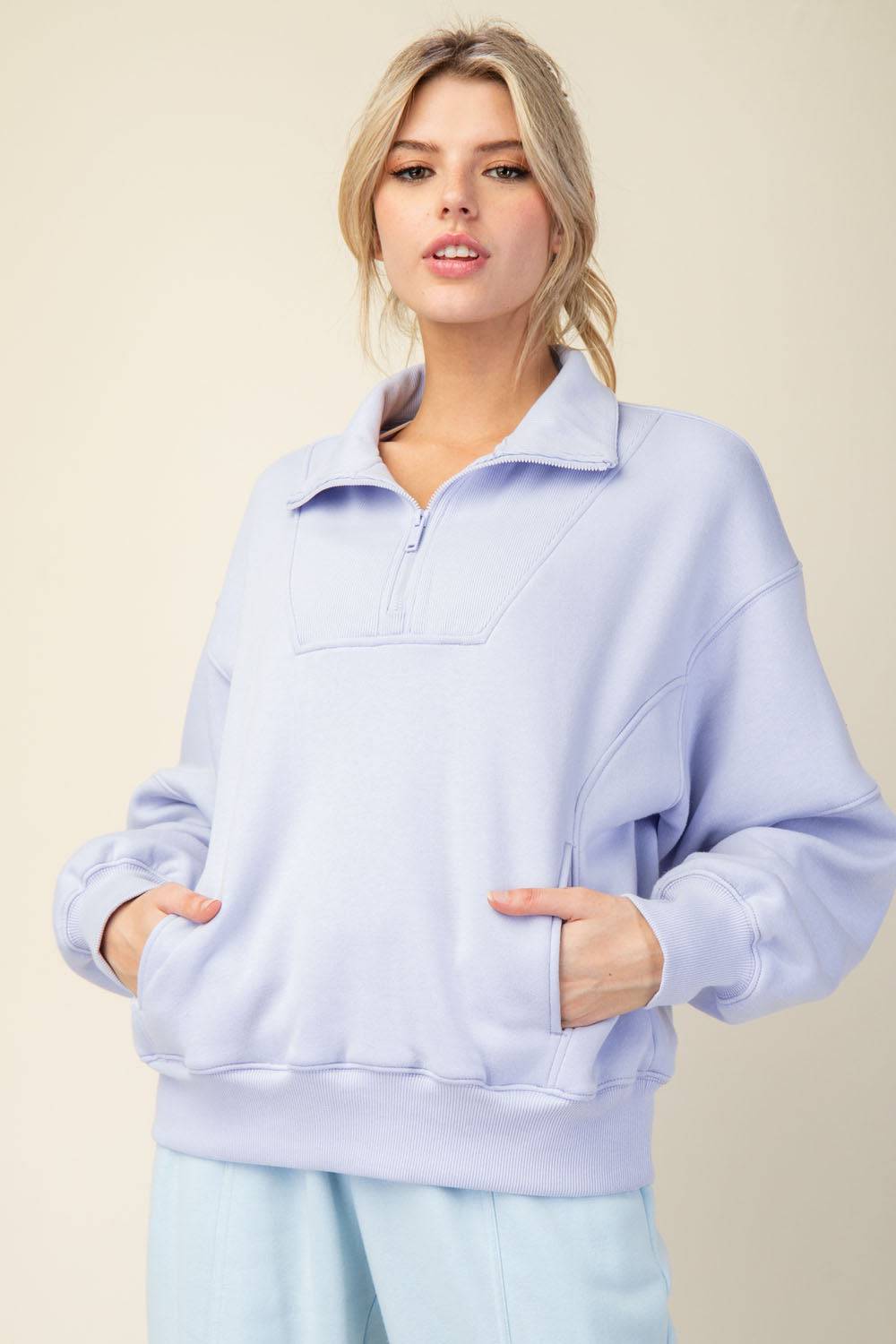 Fleece Quarter Zip Top - Hype Up