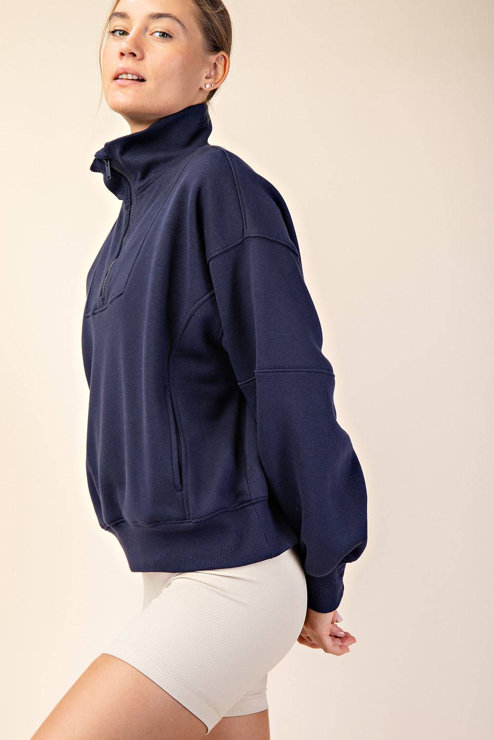 Fleece Quarter Zip Top - Hype Up