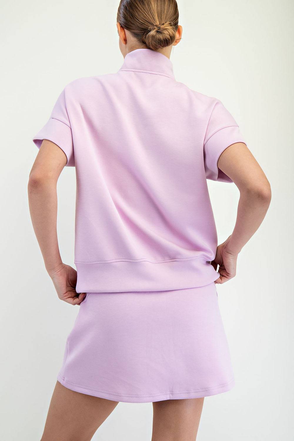 Modal Scuba Quarter Mock Neck Zip Top - Hype Up