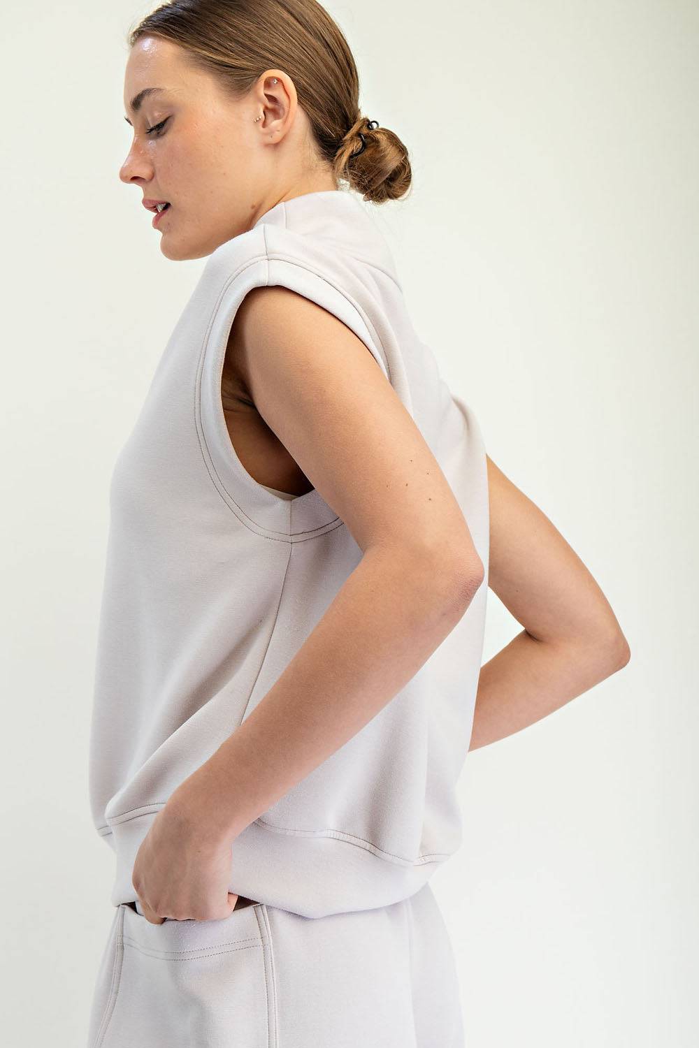 Modal Scuba V-neck Top - Hype Up