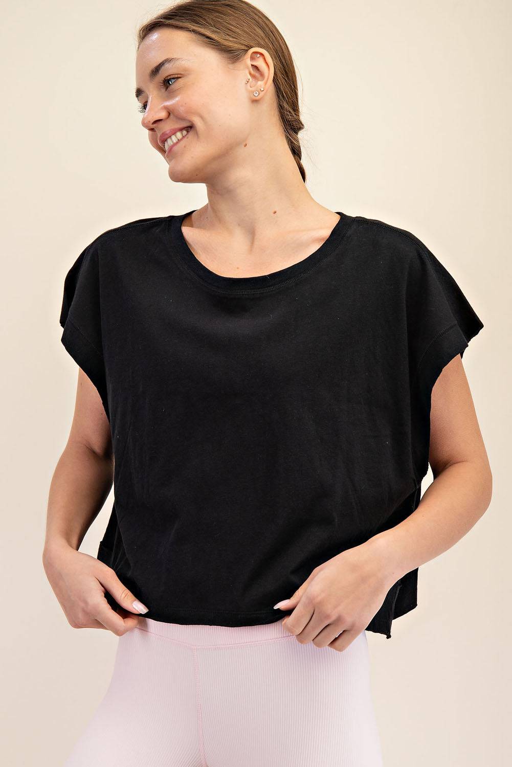 Cotton Slub Open Back Top - Hype Up