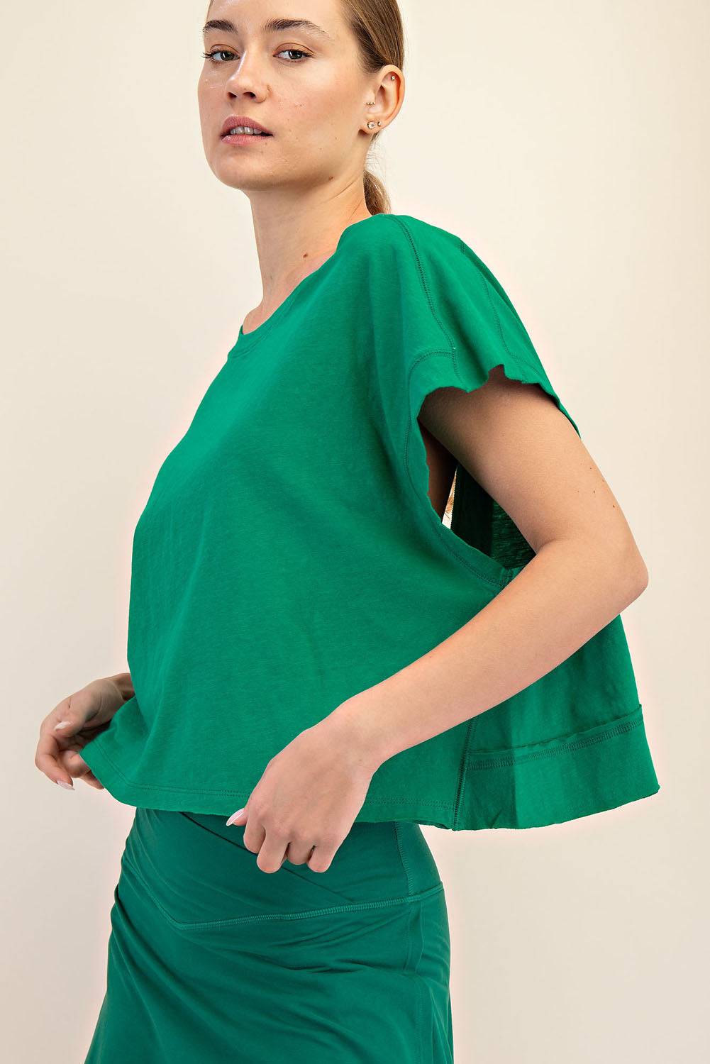 Cotton Slub Open Back Top - Hype Up