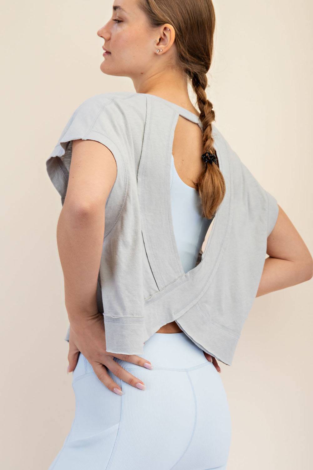 Cotton Slub Open Back Top - Hype Up