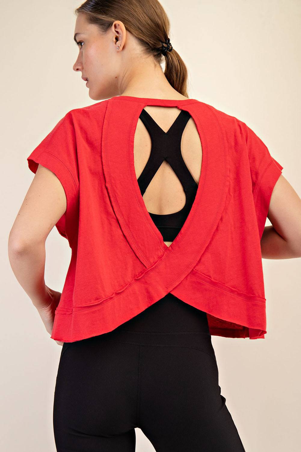 Cotton Slub Open Back Top - Hype Up