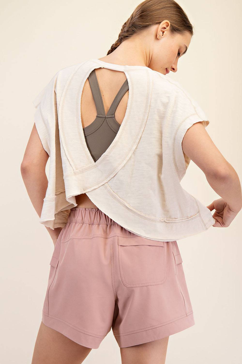 Cotton Slub Open Back Top - Hype Up