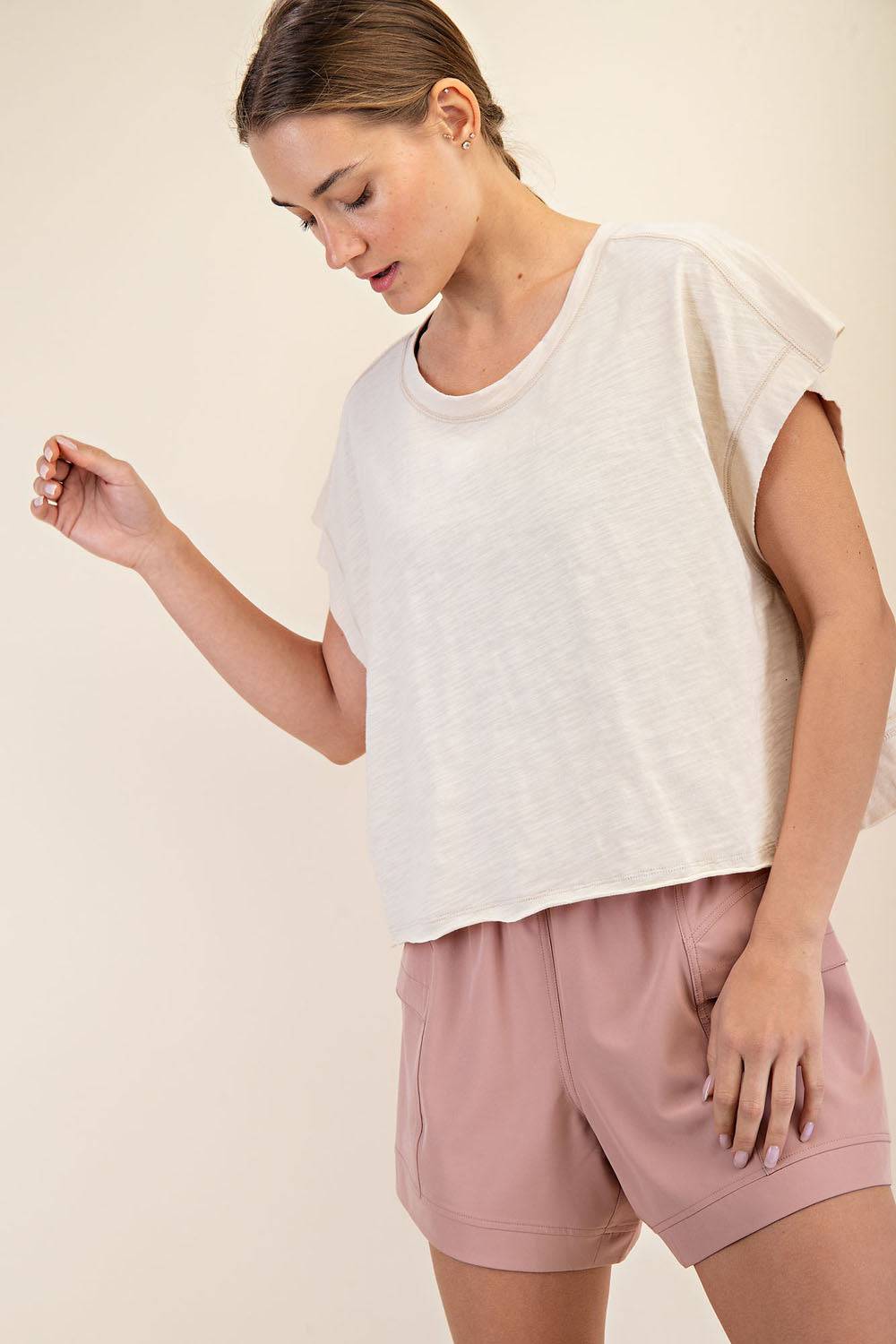 Cotton Slub Open Back Top - Hype Up