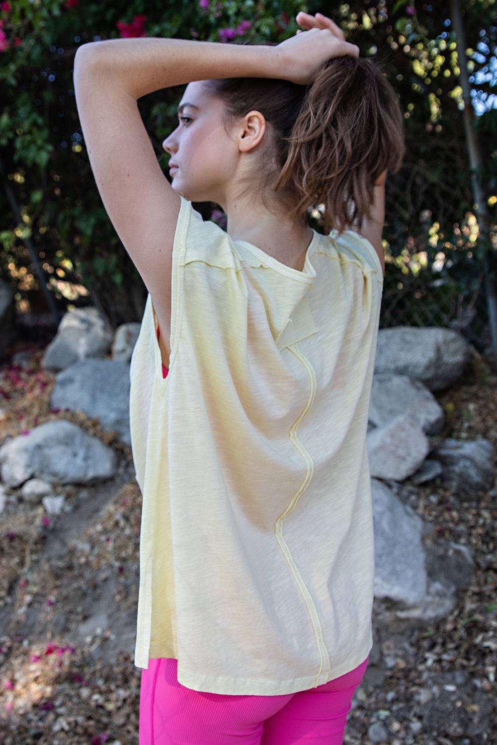 CVC Slub Oversized Short Sleeve Top - Hype Up