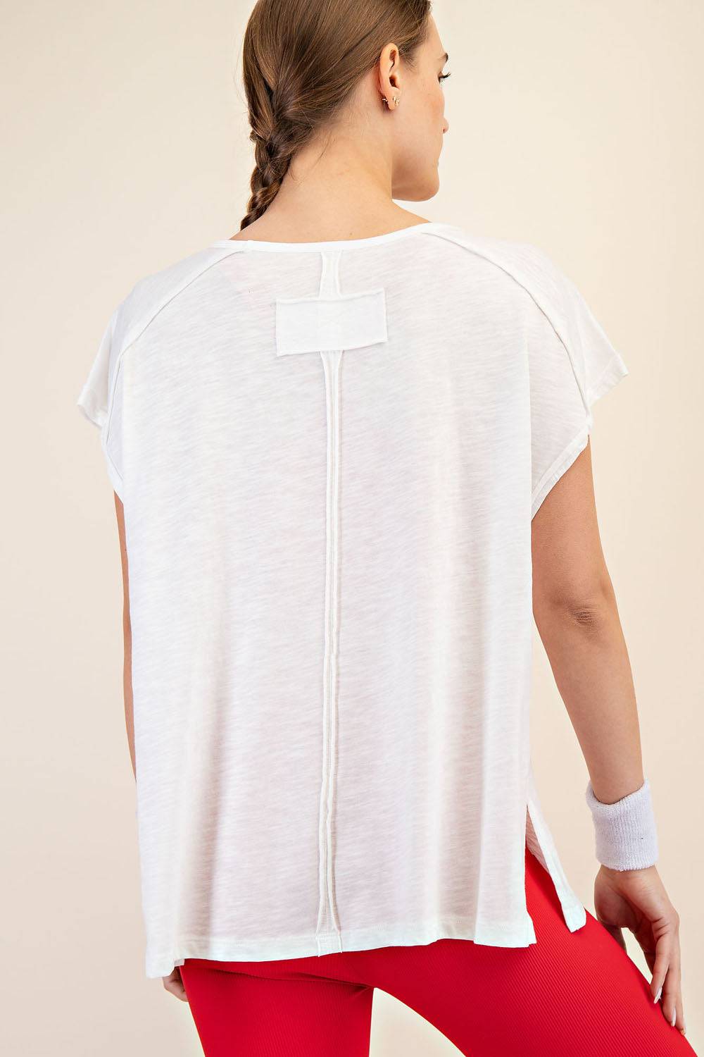 CVC Slub Oversized Short Sleeve Top - Hype Up