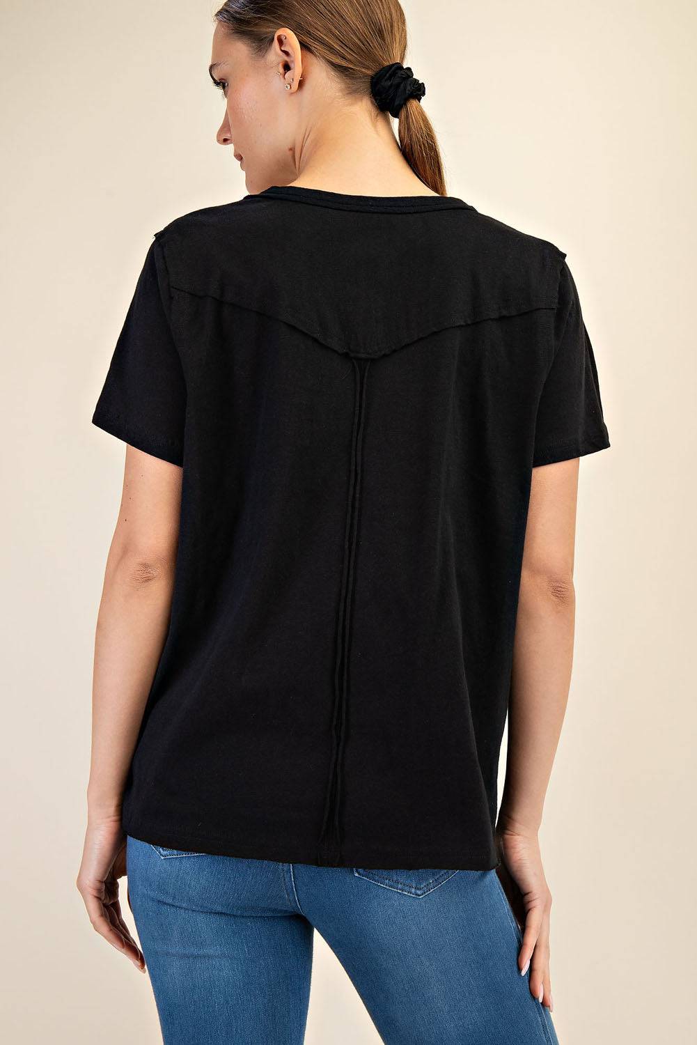 Cotton Slub Shot Sleeve Top - Hype Up