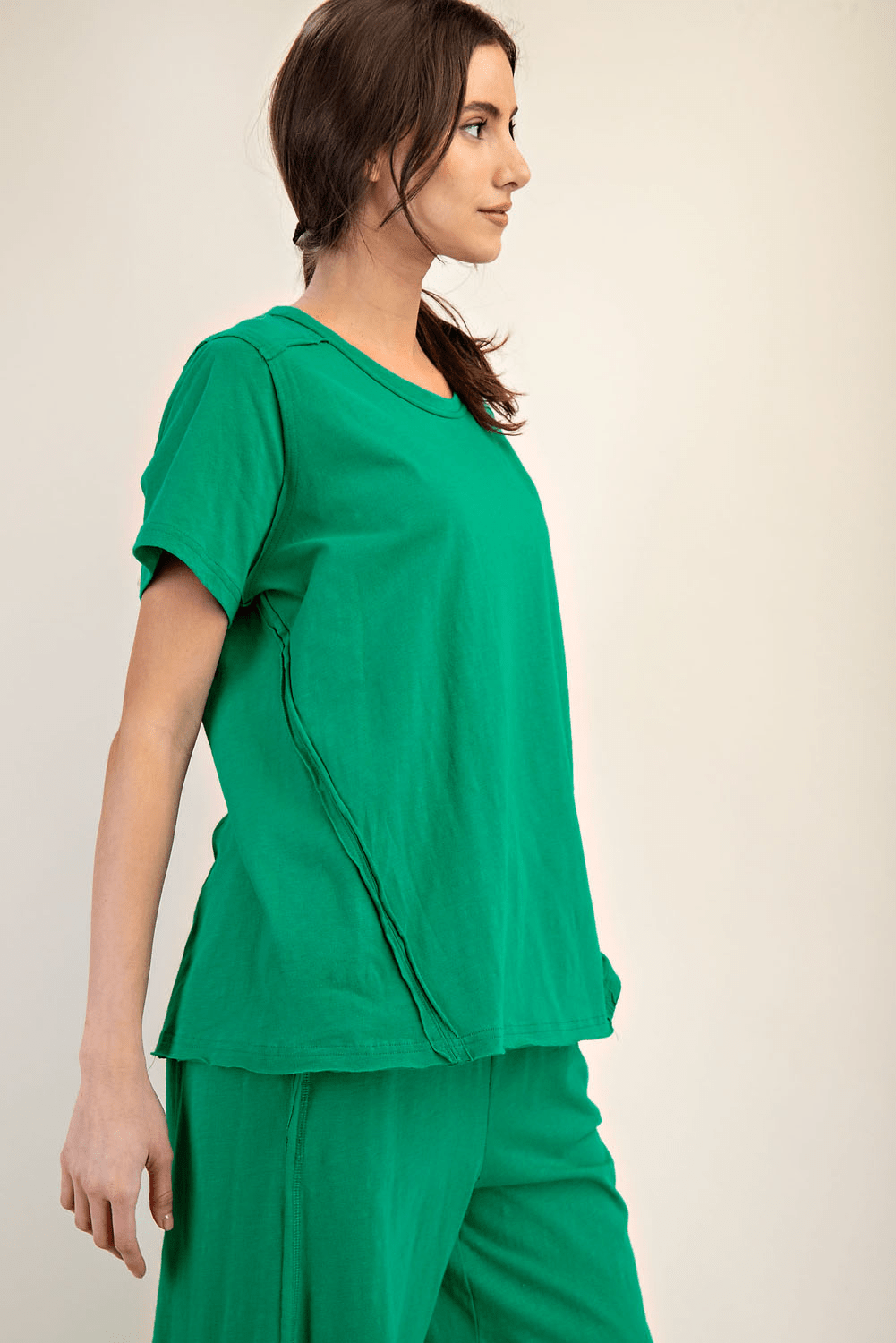 Cotton Slub Shot Sleeve Top - Hype Up