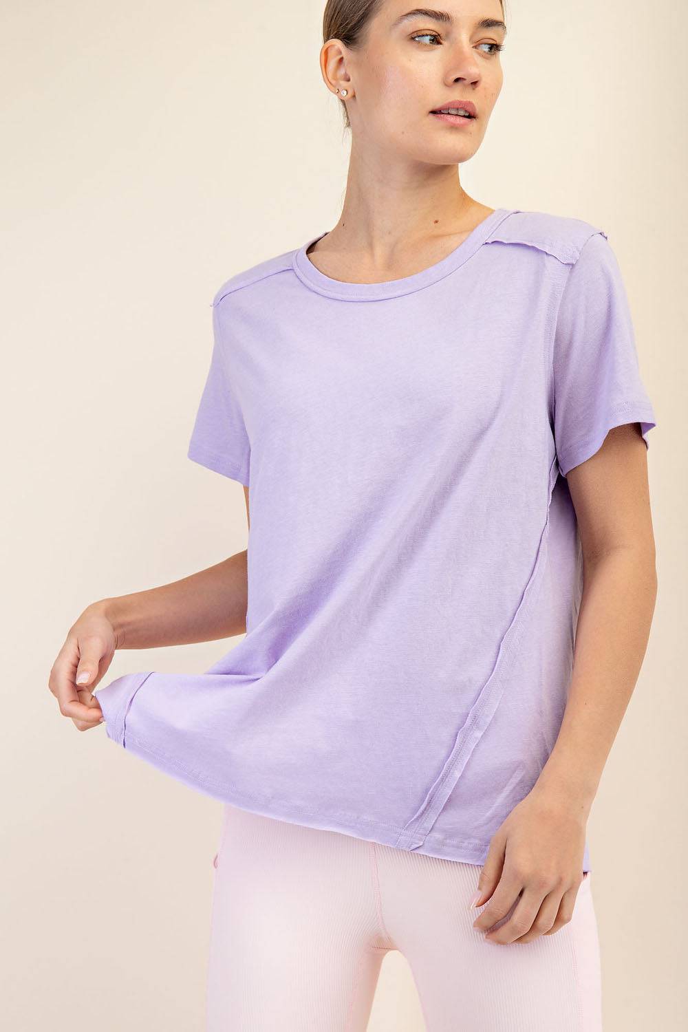 Cotton Slub Shot Sleeve Top - Hype Up