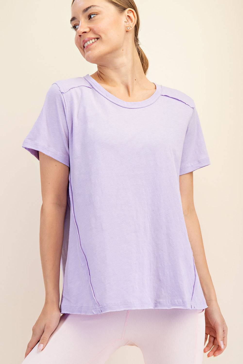 Cotton Slub Shot Sleeve Top - Hype Up