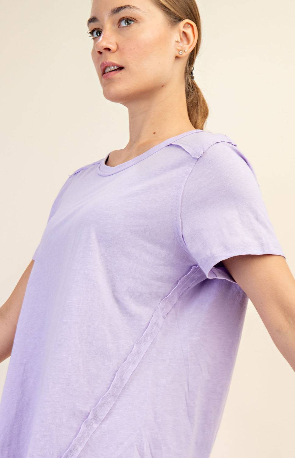 Cotton Slub Shot Sleeve Top - Hype Up