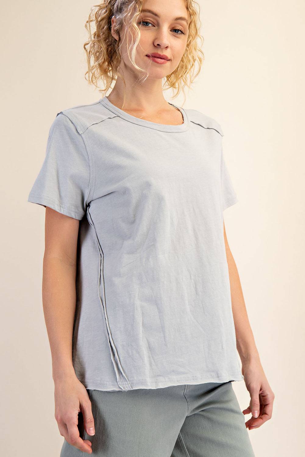 Cotton Slub Shot Sleeve Top - Hype Up