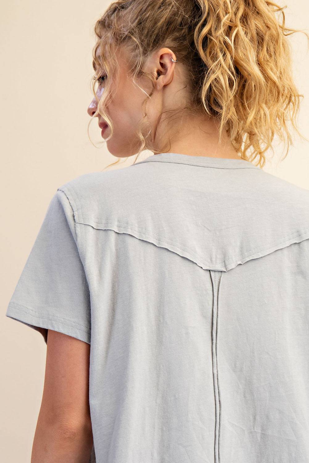 Cotton Slub Shot Sleeve Top - Hype Up