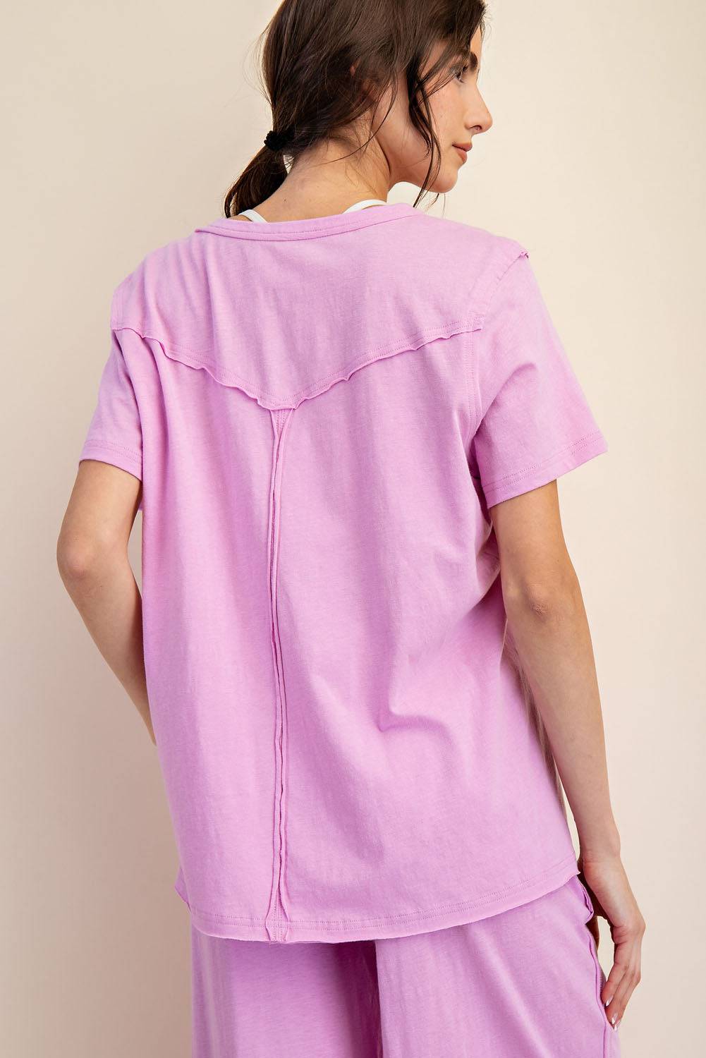 Cotton Slub Shot Sleeve Top - Hype Up