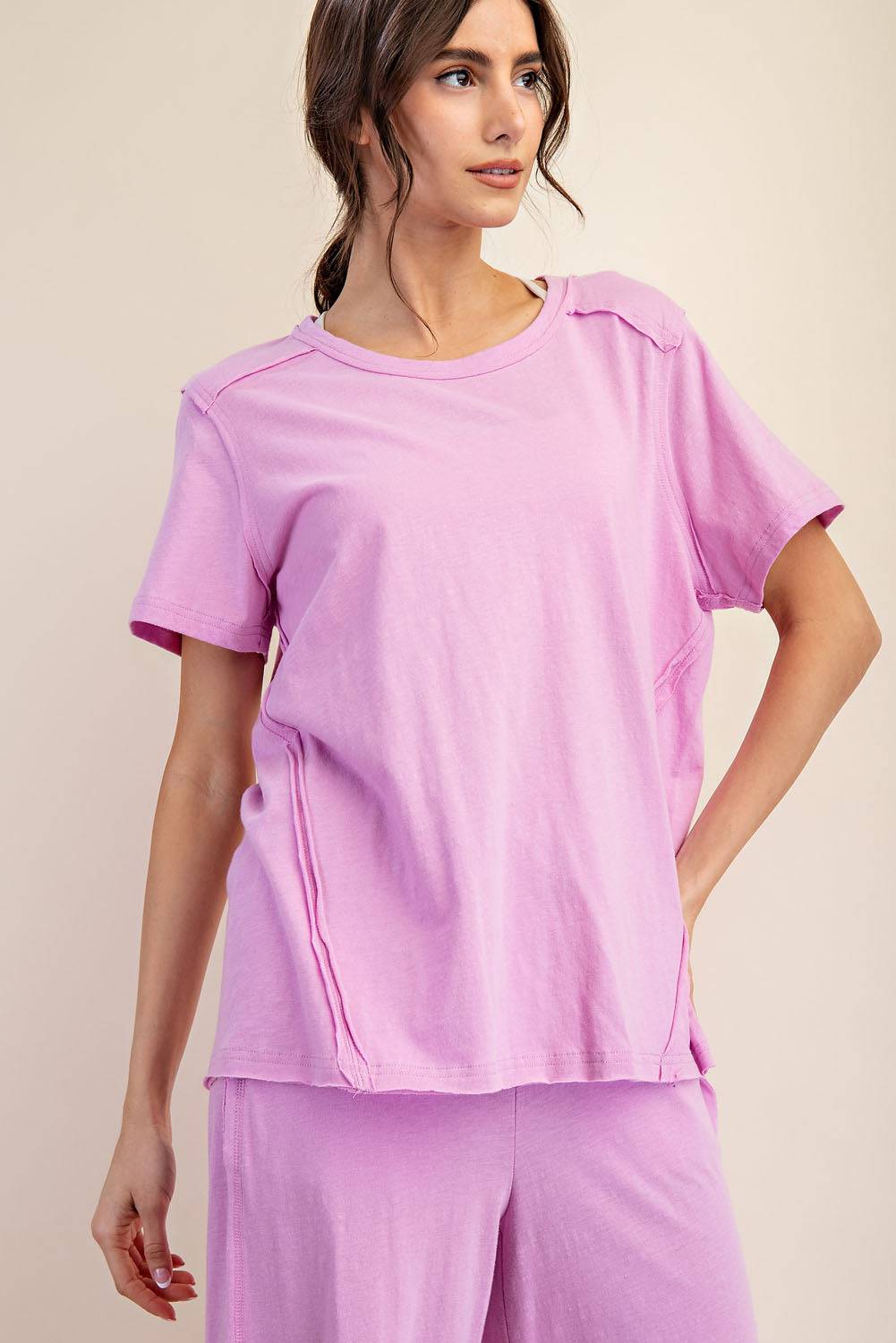 Cotton Slub Shot Sleeve Top - Hype Up