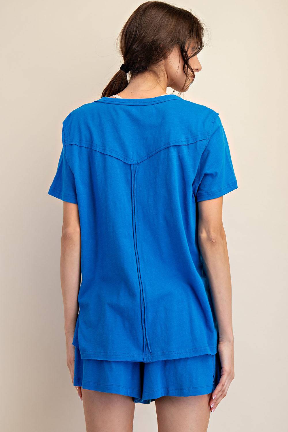 Cotton Slub Shot Sleeve Top - Hype Up