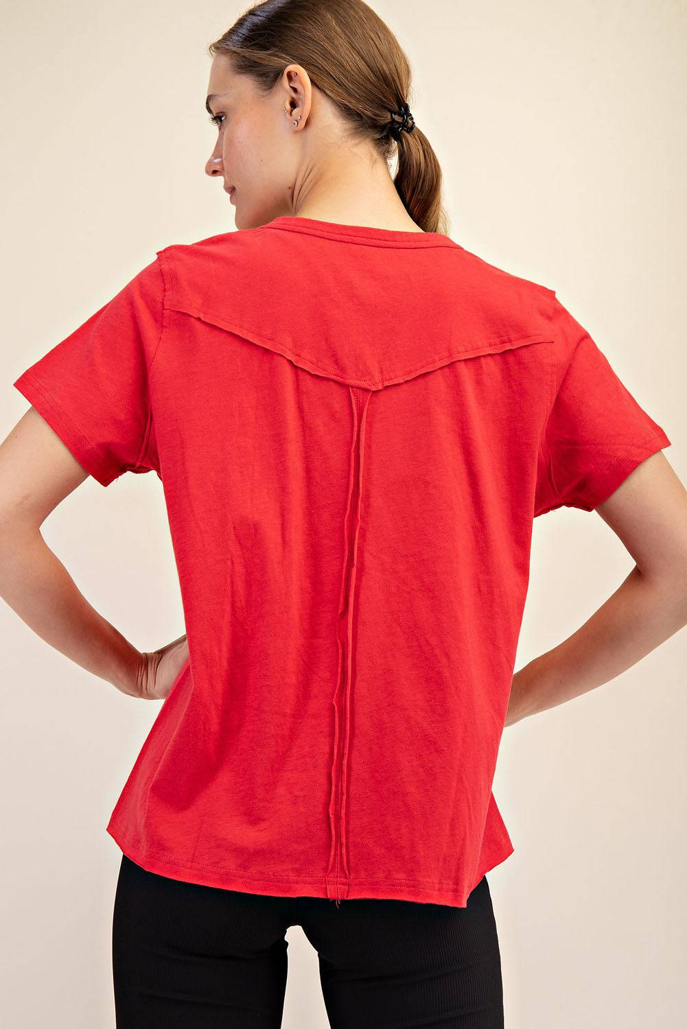 Cotton Slub Shot Sleeve Top - Hype Up