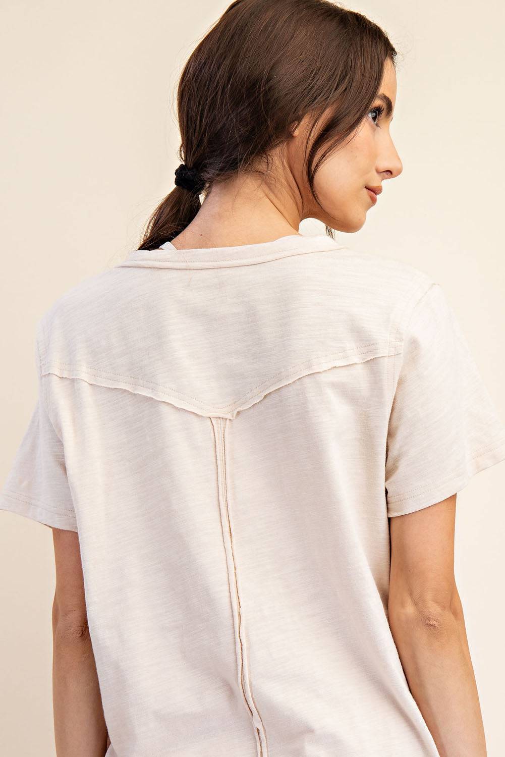 Cotton Slub Shot Sleeve Top - Hype Up